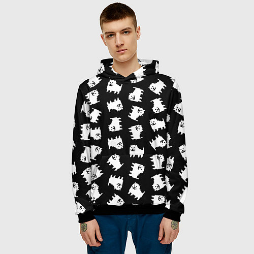 Мужская толстовка Annoying dog pattern - Undertale / 3D-Черный – фото 3