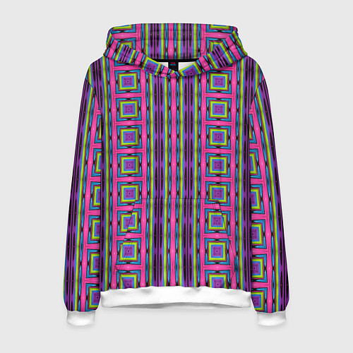 Мужская толстовка Геометрические яркие полосы / 3D-Белый – фото 1