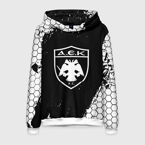 Мужская толстовка AEK соты краска / 3D-Белый – фото 1