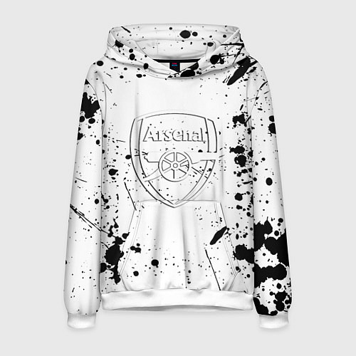 Мужская толстовка Arsenal брызги красок / 3D-Белый – фото 1