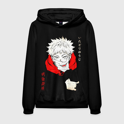 Мужская толстовка Магическая битва Итадори двуликий / 3D-Черный – фото 1