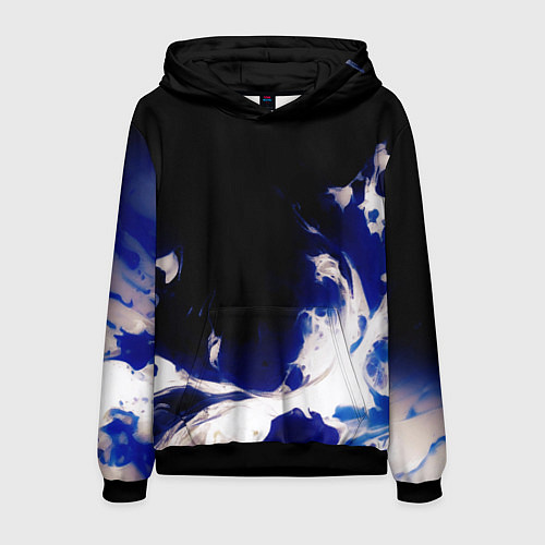 Мужская толстовка Синее пламя / 3D-Черный – фото 1