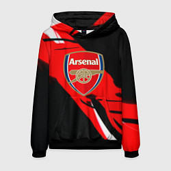 Толстовка-худи мужская Арсенал геометрия полосы краски, цвет: 3D-черный