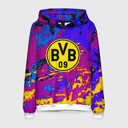 Мужская толстовка Borussia абстрактные краски / 3D-Белый – фото 1