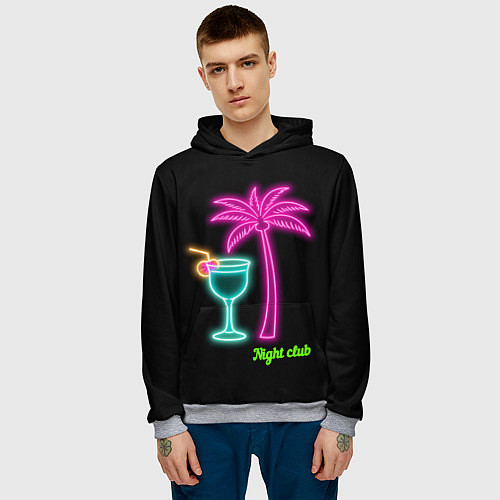 Мужская толстовка Night club / 3D-Меланж – фото 3