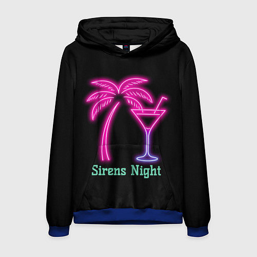 Мужская толстовка Sirens night / 3D-Синий – фото 1