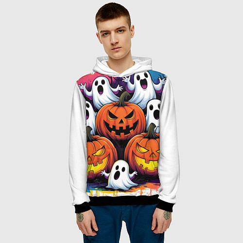 Мужская толстовка Happy Halloween 25 / 3D-Черный – фото 3