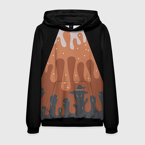 Мужская толстовка Хэллоуин в тыквенном латте / 3D-Черный – фото 1