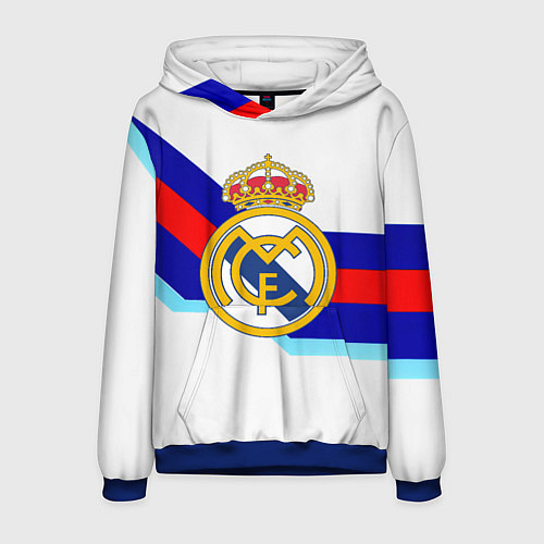 Мужская толстовка Real Madrid текстура полосы / 3D-Синий – фото 1
