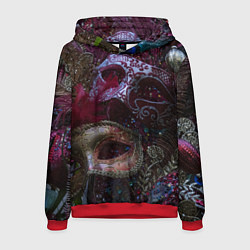 Толстовка-худи мужская Театральные маски, цвет: 3D-красный