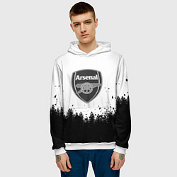 Толстовка-худи мужская Arsenal черный лес, цвет: 3D-белый — фото 2