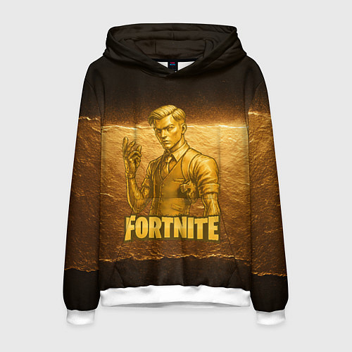 Мужская толстовка Fortnite золотой Мидас / 3D-Белый – фото 1