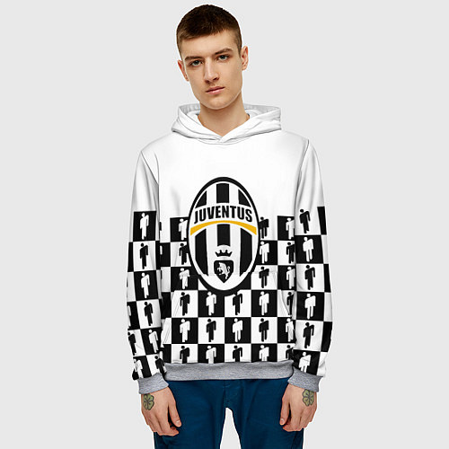 Мужская толстовка Juventus болельщики паттерн / 3D-Меланж – фото 3