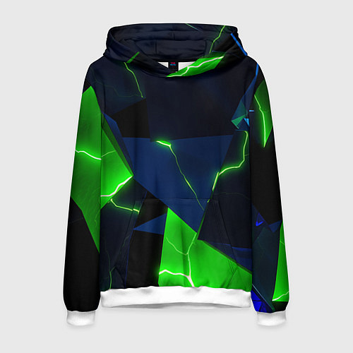 Мужская толстовка Neon tile green / 3D-Белый – фото 1