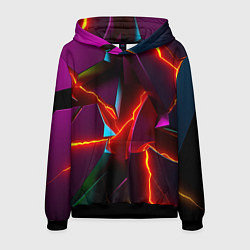 Толстовка-худи мужская Fractures multicolored tiles, цвет: 3D-черный