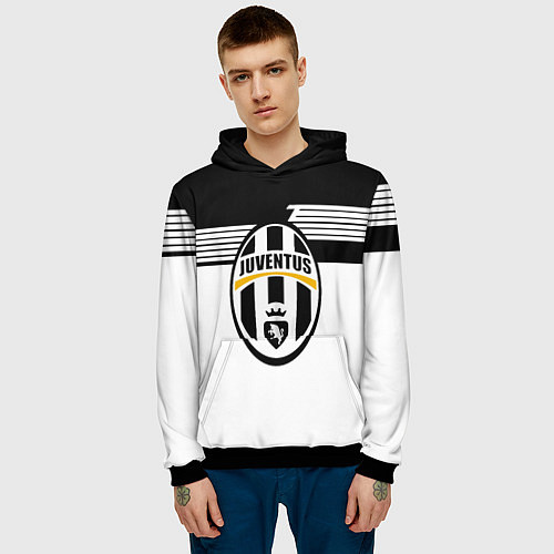Мужская толстовка Juventus полосы линии / 3D-Черный – фото 3