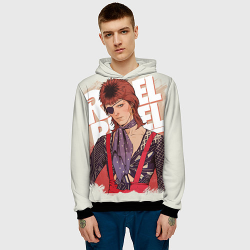 Мужская толстовка David Bowie Rebel Rebel / 3D-Черный – фото 3