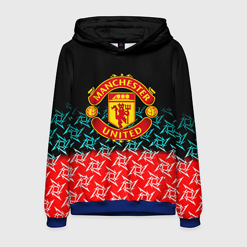 Мужская толстовка Манчестер Юнайтед ниндзя паттерн / 3D-Синий – фото 1