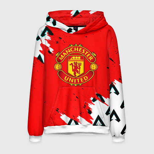 Мужская толстовка Манчестер Юнайтед символы краски / 3D-Белый – фото 1