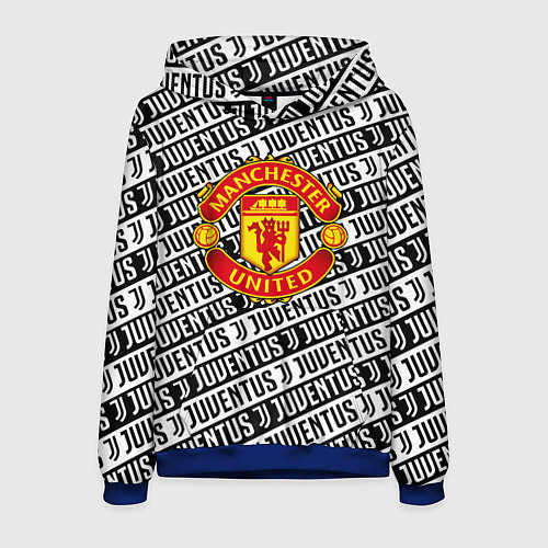 Мужская толстовка Манчестер Юнайтед x ювентус паттерн / 3D-Синий – фото 1