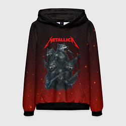 Толстовка-худи мужская Metallica в виде волков, цвет: 3D-черный