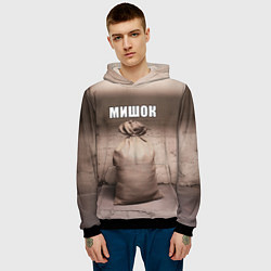 Толстовка-худи мужская Мишок, цвет: 3D-черный — фото 2