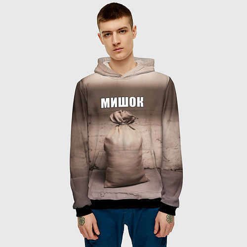 Мужская толстовка Мишок / 3D-Черный – фото 3