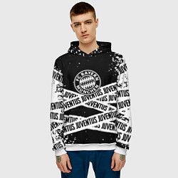 Толстовка-худи мужская Бавария Мюнхен x Ювентус, цвет: 3D-белый — фото 2