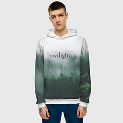 Толстовка-худи мужская Twilight forest, цвет: 3D-белый — фото 2