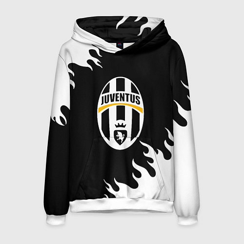 Мужская толстовка Juventus белый огонь текстура / 3D-Белый – фото 1