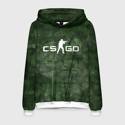 Мужская толстовка Эмблема CS GO на камуфляжном фоне / 3D-Белый – фото 1