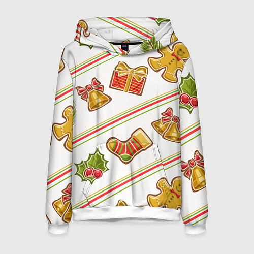 Мужская толстовка Рождественский дух / 3D-Белый – фото 1