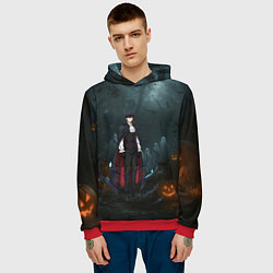 Толстовка-худи мужская Вампир Сон Джин-Ву - Поднятие уровня в одиночку ан, цвет: 3D-красный — фото 2