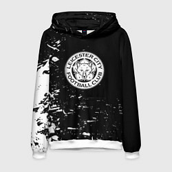 Толстовка-худи мужская Лестер сити краски белые, цвет: 3D-белый