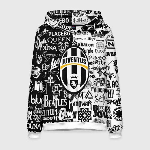 Мужская толстовка Juventus рок музыка / 3D-Белый – фото 1