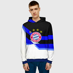 Толстовка-худи мужская Бавария Мюнхен полосы спорт, цвет: 3D-синий — фото 2