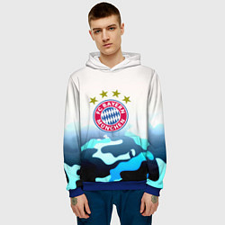 Толстовка-худи мужская Бавария Мюнхен камуфляж, цвет: 3D-синий — фото 2