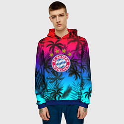 Толстовка-худи мужская Бавария Мюнхен неон тропики, цвет: 3D-синий — фото 2