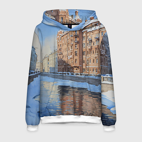 Мужская толстовка Зимний Санкт-Петербург / 3D-Белый – фото 1