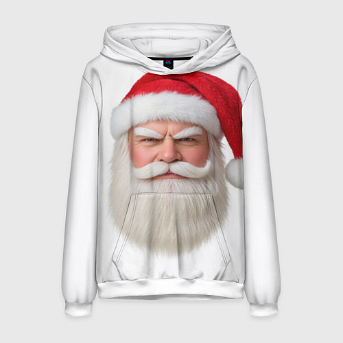 Мужская толстовка Лицо санты / 3D-Белый – фото 1