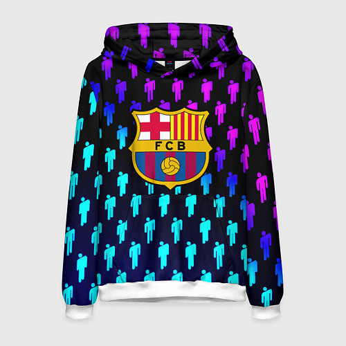 Мужская толстовка Barcelona люди градиент неон / 3D-Белый – фото 1