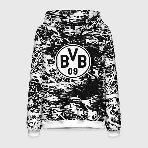 Мужская толстовка Боруссиа белые краски / 3D-Белый – фото 1