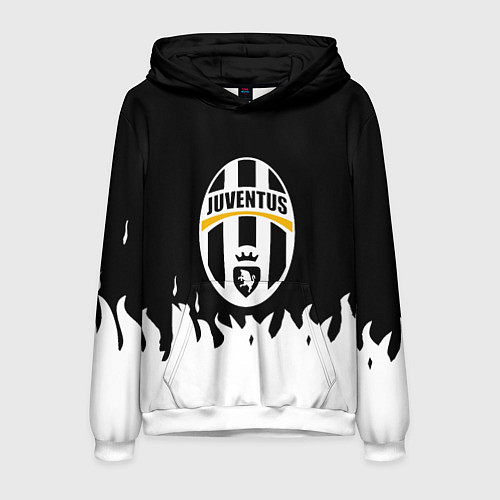 Мужская толстовка Ювентус белый огонь текстура / 3D-Белый – фото 1