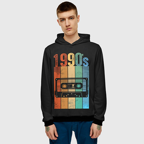 Мужская толстовка 90ые годы / 3D-Черный – фото 3