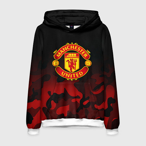 Мужская толстовка Манчестер Юнайтед камуфляж текстура / 3D-Белый – фото 1