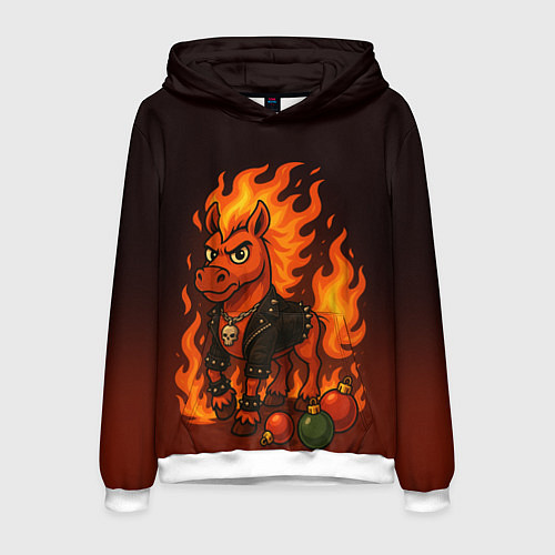 Мужская толстовка Огненный конь 26 / 3D-Белый – фото 1