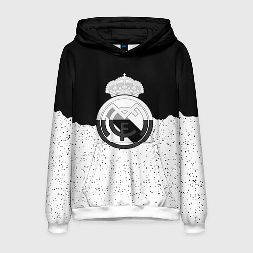 Мужская толстовка Реал Мадрид лого ночь текстура / 3D-Белый – фото 1