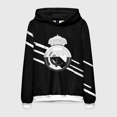 Мужская толстовка Реал Мадрид полосы текстура линии / 3D-Белый – фото 1