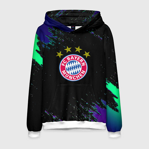 Мужская толстовка Бавария Мюнхен краски текстура / 3D-Белый – фото 1
