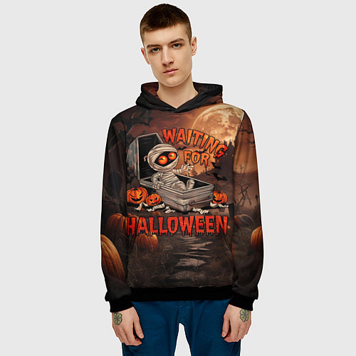 Мужская толстовка Мумия в ожидании / 3D-Черный – фото 3